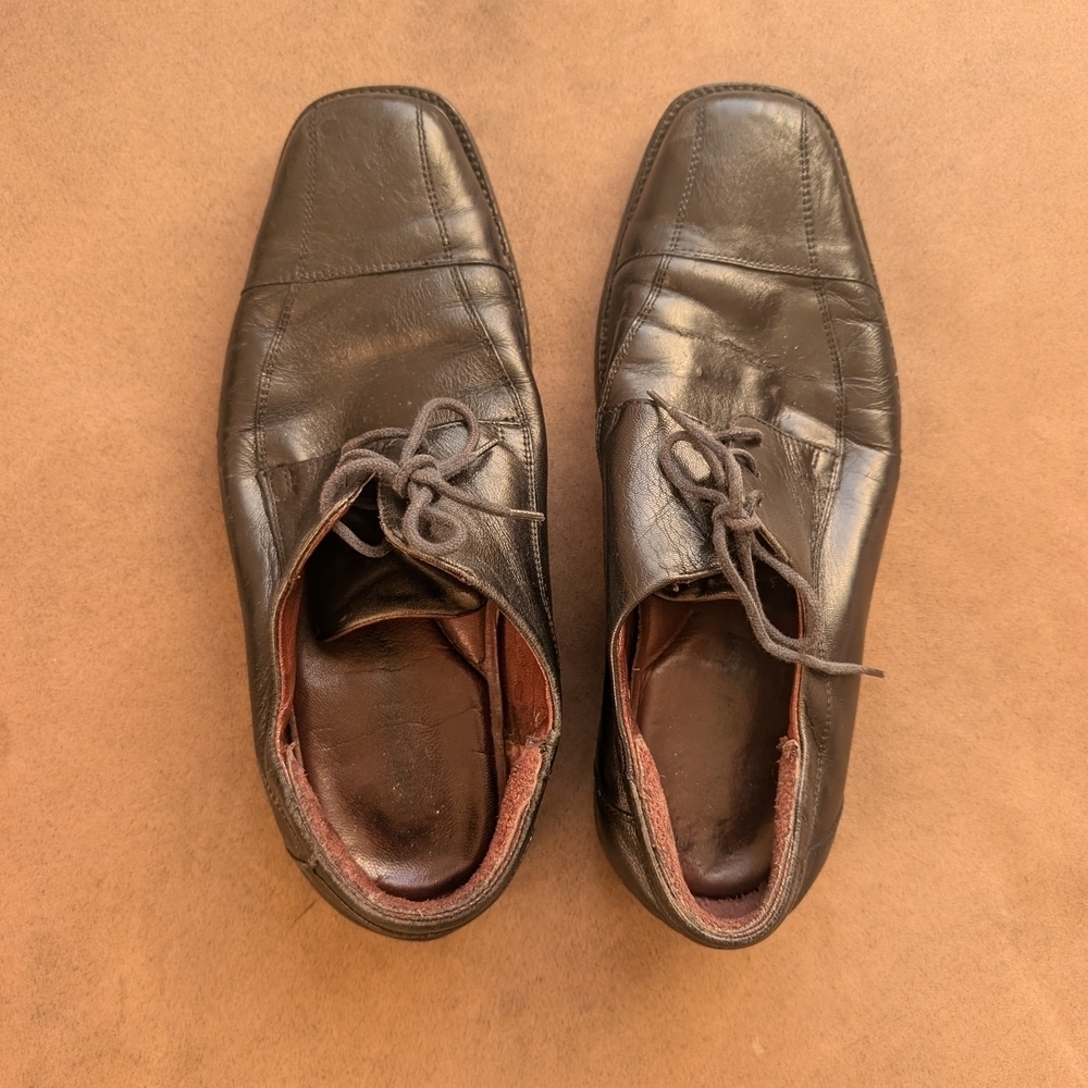 Johnston & Murphy Black Leather Longer Life Shoes Classic Style